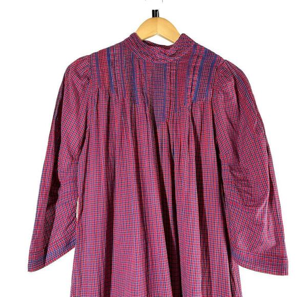 DÔEN Ranger Belted Organic Cotton Midi Dress Rossendale Valley Plaid Size Small - Picture 14 of 15